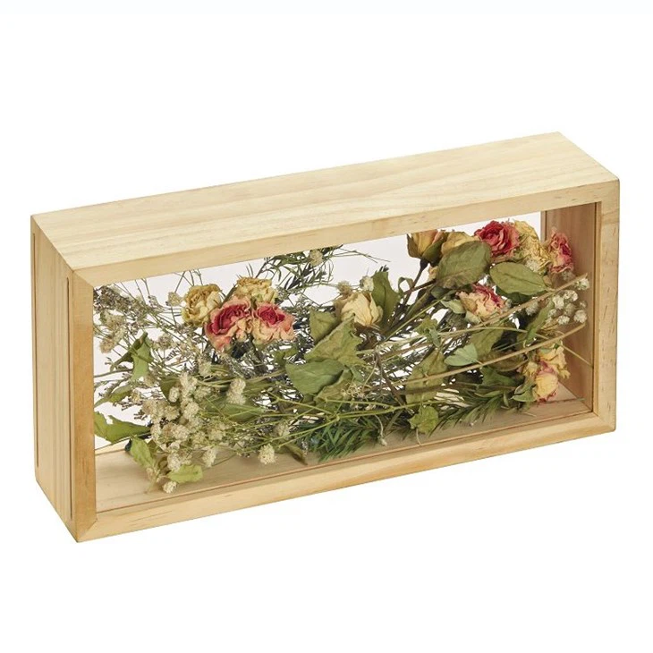 Wholesale Solid Wood Slide-in Shadow Box Frame (Double Glass Floating Display) - Deep Profile